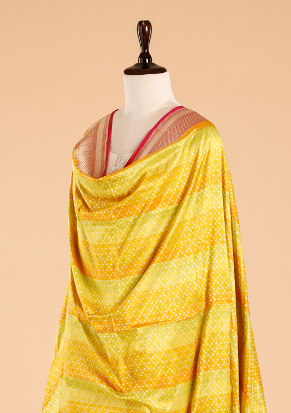 Lime Green Rangkat Dupatta in Silk
