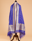 Royal Blue Butti Dupatta in Silk