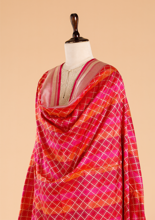 Rani Pink Rangkat Dupatta in Silk