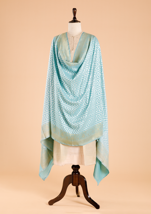 Firozi Lehariya Dupatta in Georgette Tussar