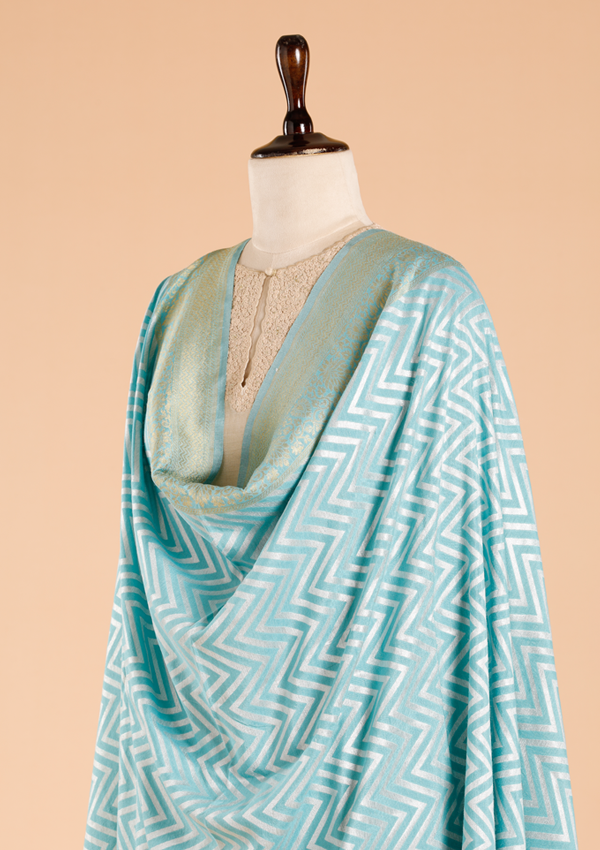 Firozi Lehariya Dupatta in Georgette Tussar