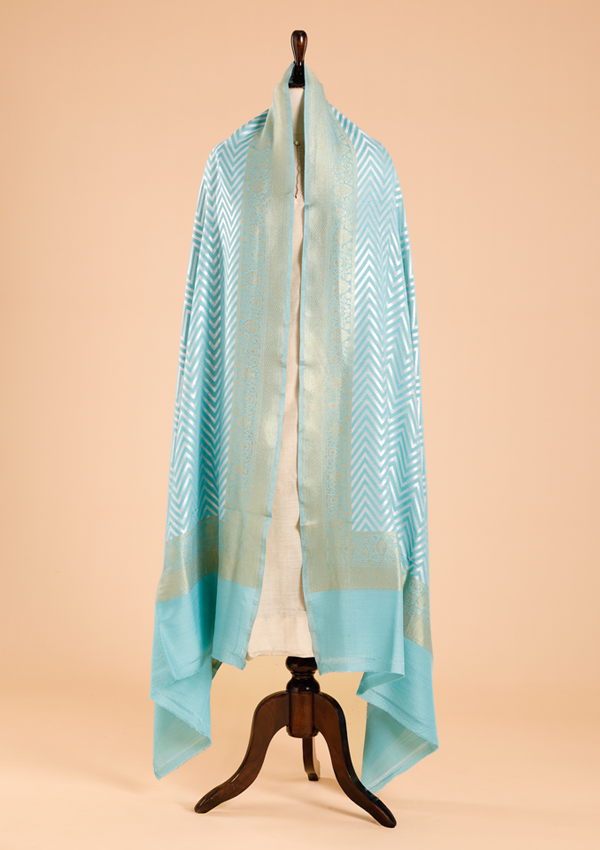 Firozi Lehariya Dupatta in Georgette Tussar