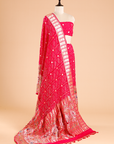 Rani Pink Butti Bandhani Saree in Georgette