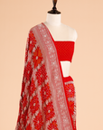 Red Gharchola Bandhani Saree in Georgette