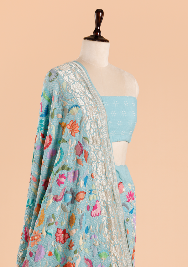 Firozi Jaal Bandhani Saree in Georgette