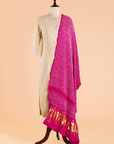 Rani Pink Plain Bandhani Dupatta in Silk