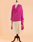 Rani Pink Plain Bandhani Dupatta in Silk