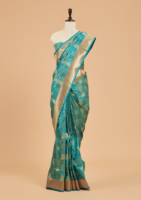 Firozi Butta Saree in Silk