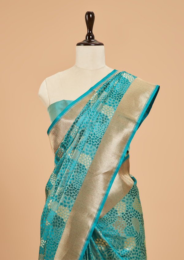Firozi Butta Saree in Silk