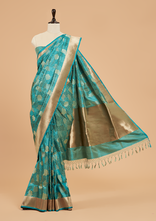 Firozi Butta Saree in Silk