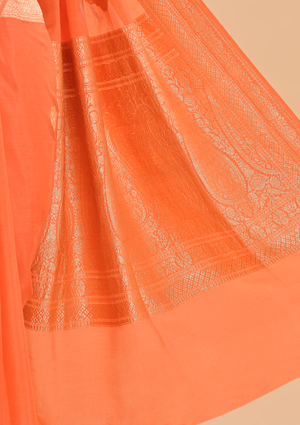 Orange Butta Saree In Georgette