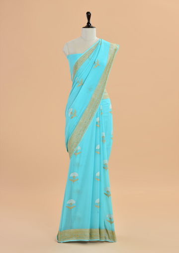 Firozi Butta Saree In Georgette