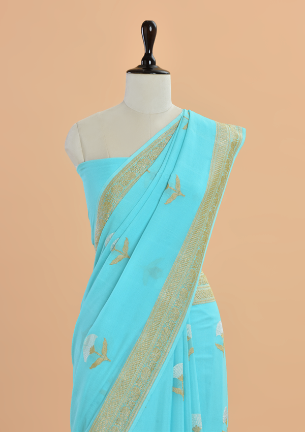 Firozi Butta Saree In Georgette