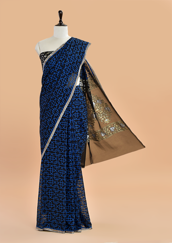 Black Jaal Saree In Georgette