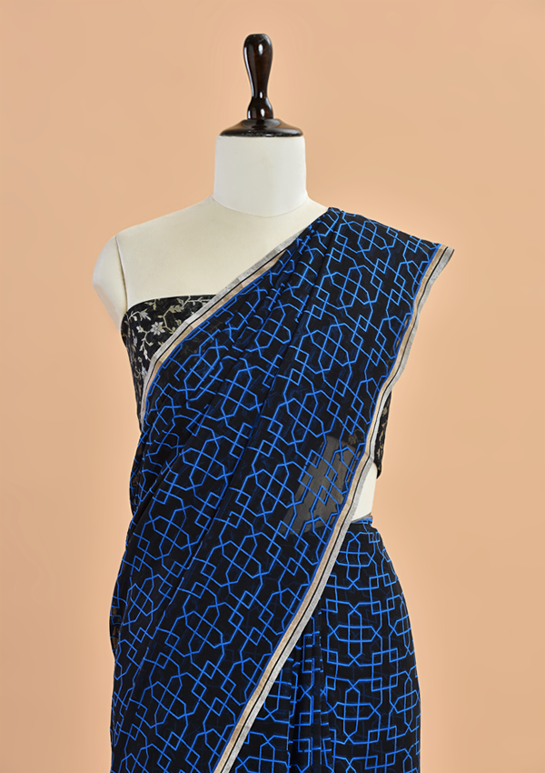 Black Jaal Saree In Georgette