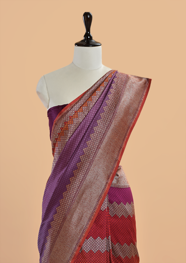 Maroon Rangkat Saree in Silk