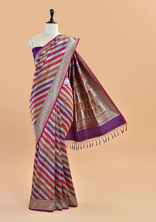 Purple Rangkat Saree in Silk