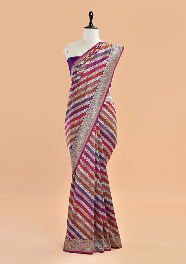 Purple Rangkat Saree in Silk