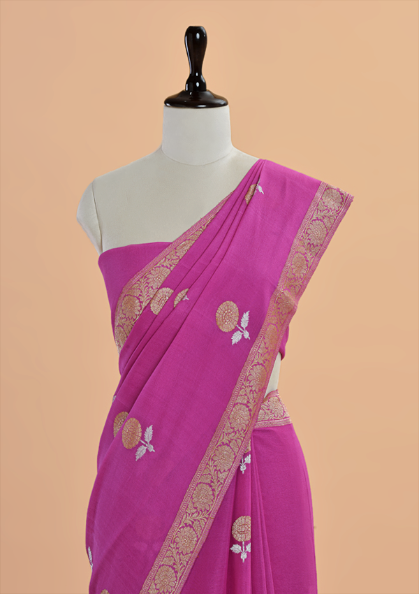 Pink Butta Saree In Georgette