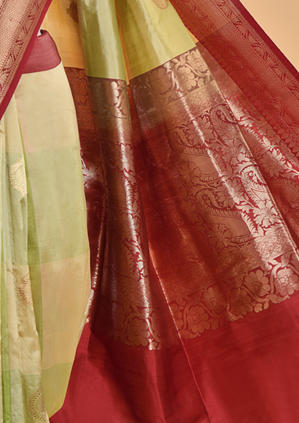 Pista Green Butta Saree in Silk
