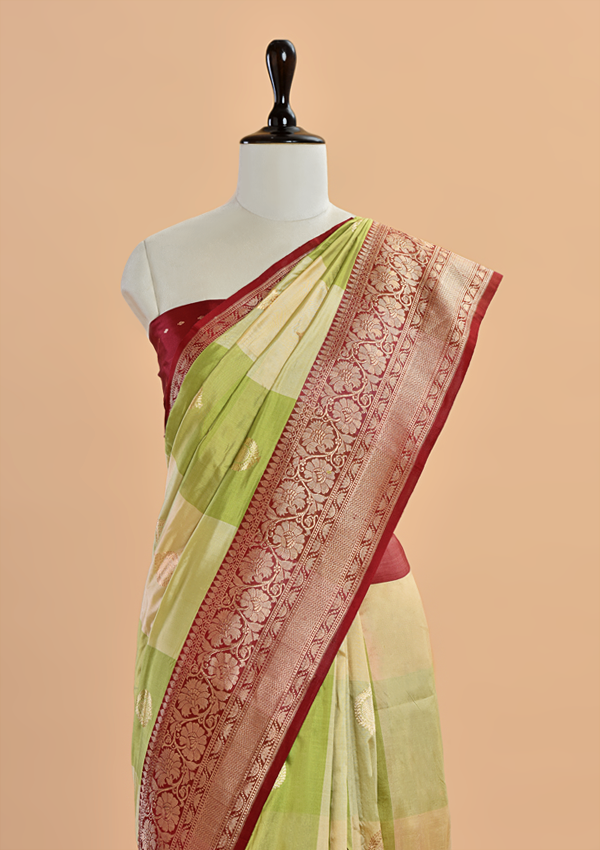 Pista Green Butta Saree in Silk