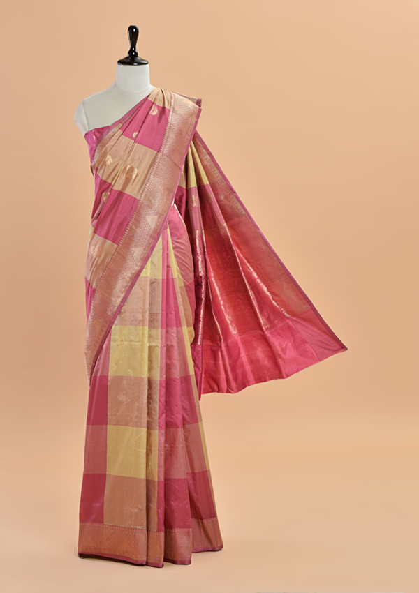 Gajar Pink Butta Saree in Silk