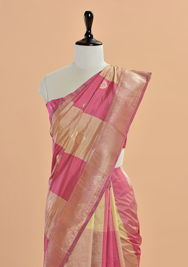 Gajar Pink Butta Saree in Silk