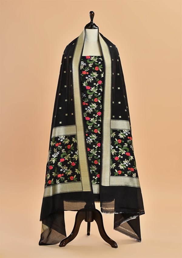 Black Jaal Dress in Silk