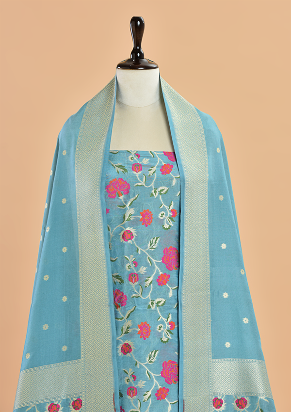 Sky Blue Jaal Dress in Silk