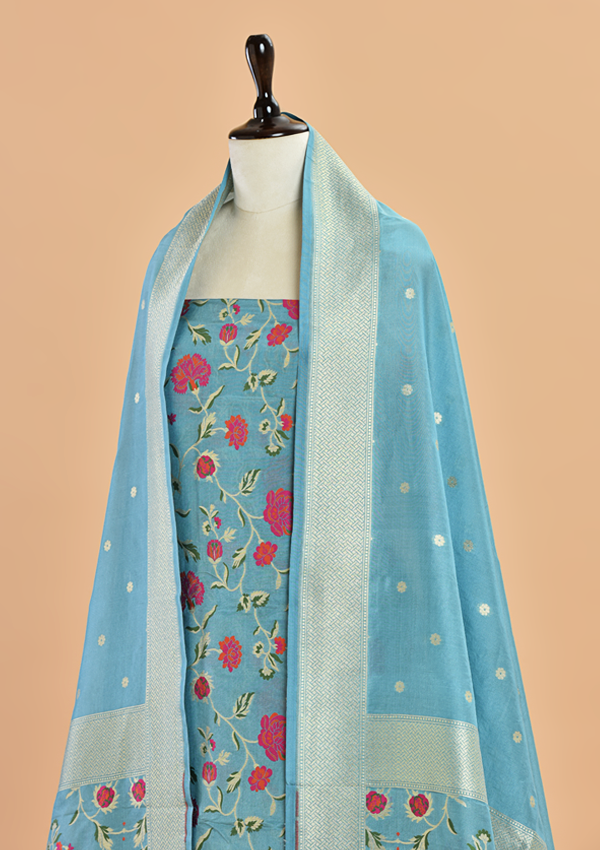 Sky Blue Jaal Dress in Silk