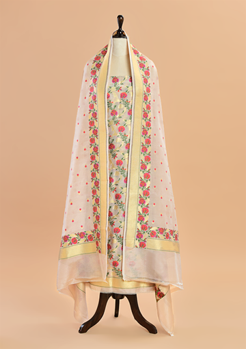 Off White Jaal Dress in Silk