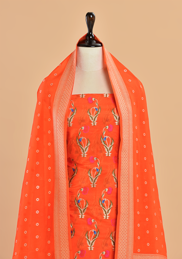 Orange Butta Dress in Silk
