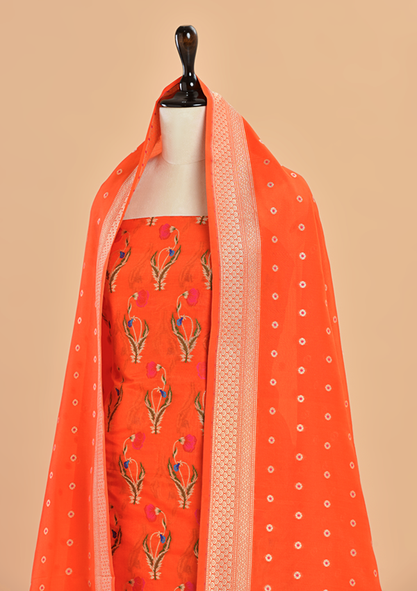 Orange Butta Dress in Silk
