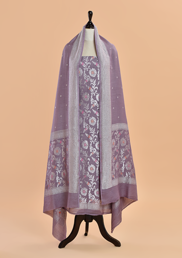 Mauve Jaal Dress in Georgette Tussar