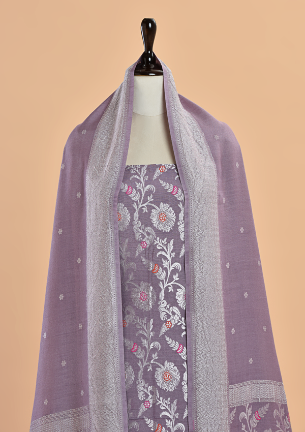 Mauve Jaal Dress in Georgette Tussar