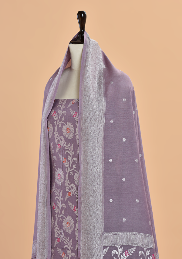 Mauve Jaal Dress in Georgette Tussar
