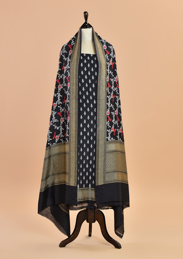 Black Jaal Dress in Georgette Tussar