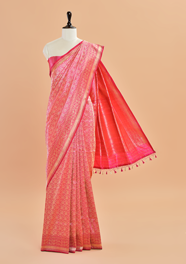 Rani Pink Brocade Silk Saree