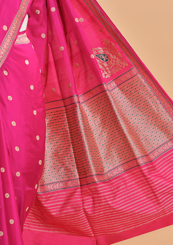 Rani Pink Butti Silk Sarees