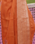 Orange Butta Saree in Georgette Tussar