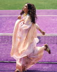 Lavender Butta Saree in Kora Silk