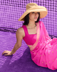 Rani Pink Butti Saree In Georgette
