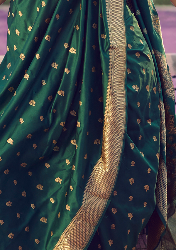 Green Butti Saree in Silk