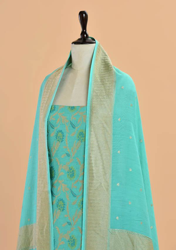 Sea Green Jaal Dress in Georgette Tussar