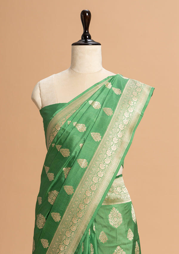 Green Jamdani Silk Saree
