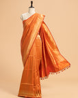 Orange Brocade Silk Saree