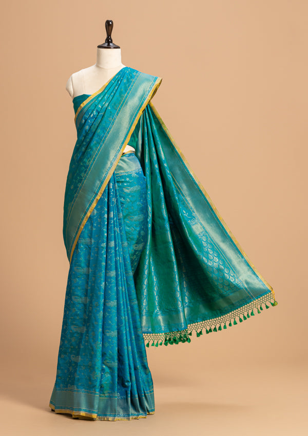 Peacock Jamdani Silk Saree