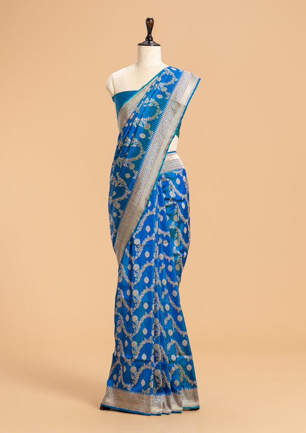 Royal Blue Kadwa Silk Saree
