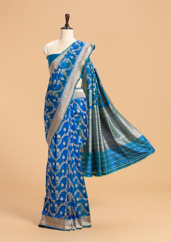Royal Blue Kadwa Silk Saree