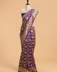 Purple Kadwa Jaal Silk Saree